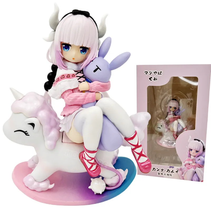 14CM Miss Kobayashi's Dragon Maid Anime Figure KannaKamui Kimono Horse Action Figures Collection Manga Figurine Toys