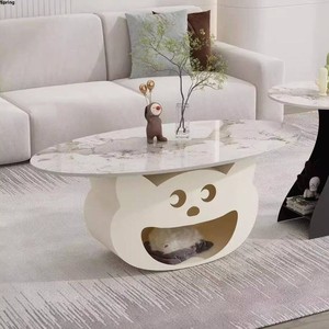 High-end Home Oval Coffee <b>Table</b> Living Room Rental <b>Small</b> Apartment Plastic Material Modern Eco-Friendly Customizable No - Product Image 4