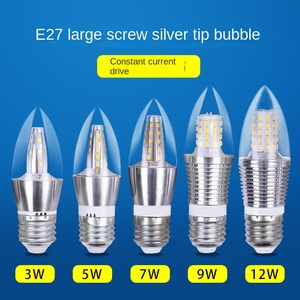 หลอดไฟ LED 12W แบบเทียนอิเล็กทรอนิกส์ กระแสคงที่ ไม่มีแสงกระพริบ 3000K 6000K ขั้วเกลียว E14 แรงดันไฟฟ้า 85-265V ตัวเรือนอะลูมิเนียม - Product Image 5