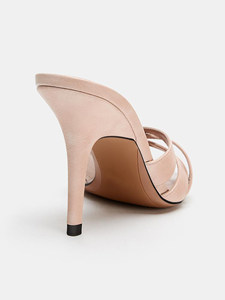 ZASpring Estate 2026 Nuove Scarpe da Donna Eleganti con Effetto Screpolato, Tacco Alto a Punta Aperta, Tacco a Spillo Scavato, Mezzo Sandalo Slip-On - Product Image 3