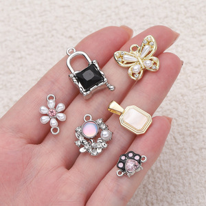 Breloques en alliage, pendentifs papillon, nœud, cœur, en alliage de zinc, accessoires de bijoux DIY, breloques unisexes tendance - Product Image 3