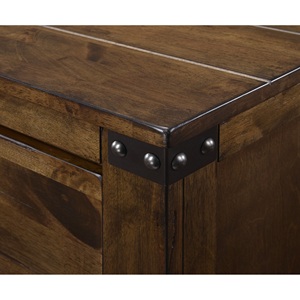 Rustic Brown Two Drawer Nightstand Solid Wood Bedroom Furniture <b>Storage</b> Drawers <b>End</b> <b>Table</b> - Product Image 4