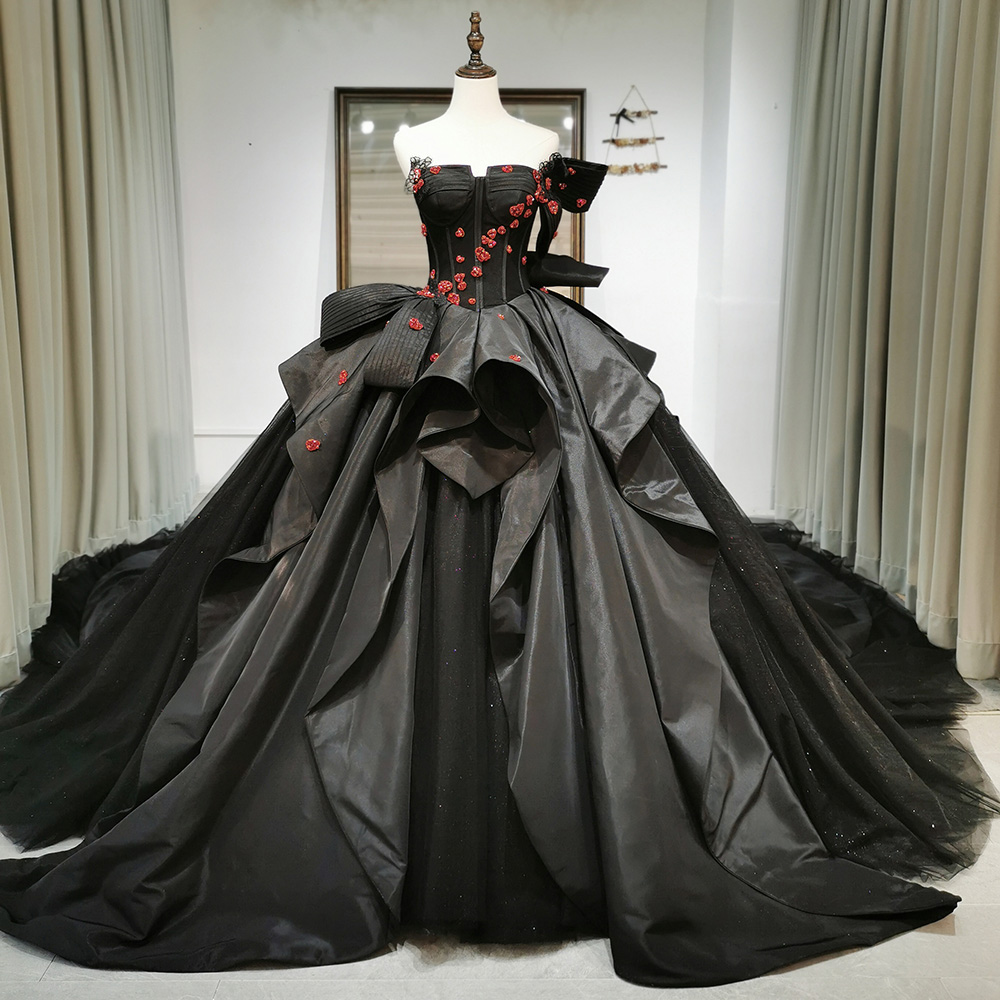 princess polly baby blue dress Lysandra Gothic Wedding Dress – Black Lace Ball Gown in Green, Purple or Red