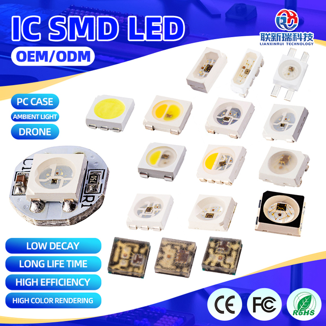 Programmable Smart IC Built-in 1515 2020 2427 4020 3535 5050 RGB RGBW WS2812 SK6812 SK6813 Ws2813 APA101 Addressable LED Chip