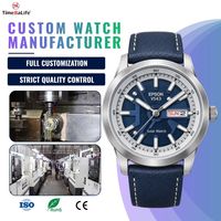 Montre à quartz solaire OEM personnalisée EPSON VS43 avec calendrier complet, lunette interne de 60 secondes, bracelet en cuir de vachette BGW9