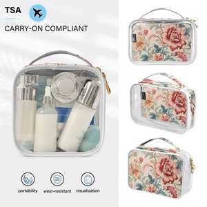 Women Clear Make up Organizer Pouches Tote Travel Toiletry Bags Transparent PVC Cosmetic Makeup Bag - Product Image 4