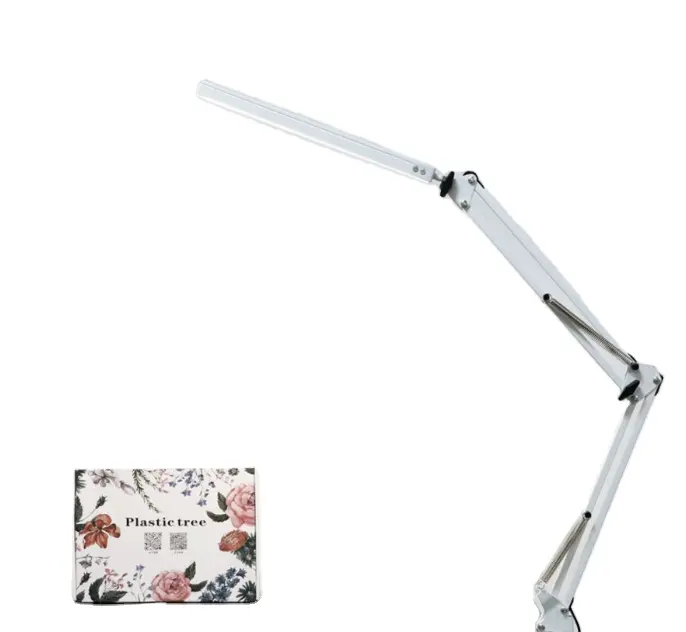 눈 보호 기능이있는 USB LED 책상 램프 침대 옆 탁자 읽기 및 학습을위한 포스트모던 알루미늄 디자인 긴 팔 유니버설 탑