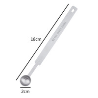 Ensemble de 7 cuillères doseuses en acier inoxydable avec long manche pour la cuisine, 1,25 ml, 2,5 ml, 3,75 ml, 5 ml, 7,5 ml, 10 ml, 15 ml