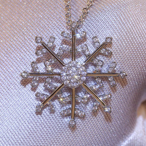 Collar con colgante de copo de nieve para mujer, joyería sencilla y moderna, regalo para uso diario - Product Image 4