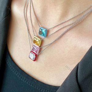 Dylam New Collection Jewelry Colorful Sterling Silver 925 18K Gold Plated Necklace 5A ;Pink Zircon Necklace for Christmas <b>Gifts</b> - Product Image 5