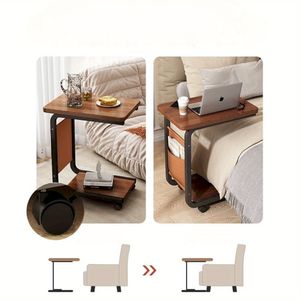 Table de chevet moderne en bois portable et simple pour chambre <span class=keywords><strong>à</strong></span> coucher, table basse de salon avec étagère de rangement, petite table de canapé - Product Image 5