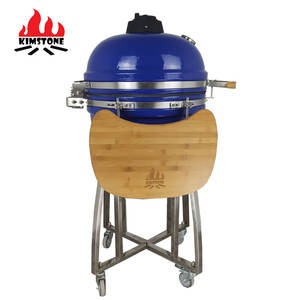 KIMSTONE <strong>Gas</strong> Grill Bbq Outdoor Komado Grill Ceramic Kamado Bbq 21 Inch Steel <strong>Coal</strong> Wooden Tea Trolley Kitchen Garden Trolley Tv - Product Image 6