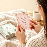 Ensemble de cartes d'affirmation personnalisées motivantes avec des cartes inspirantes et un design floral aquarelle pour la motivation mentale quotidienne