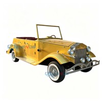 Voiture électrique classique jaune personnalisée, design unique, artisanat exquis, véhicule de tourisme vintage à quatre roues