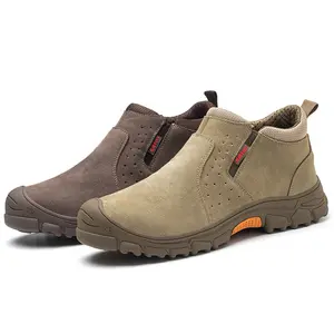 Nieuwe Stijl Herenwerk Sneaker Lichtgewicht Varkensleer Stalen Neus Veiligheidsschoenen Winter Zomer Lente Herfst Unisex Upper Faux Suede