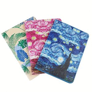 Elegante Funda de Pasaporte y Tarjetero de Cuero PU Impermeable con RFID, con Botón y Estampado a Color, Bolsa de Almacenamiento de Documentos 5 - Product Image 1