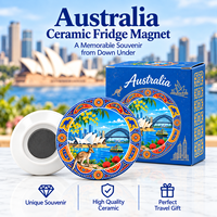Aimants de réfrigérateur en céramique souvenirs d'Australie en gros : Opéra de Sydney, Kangourou, imprimés emblématiques, cadeau de voyage