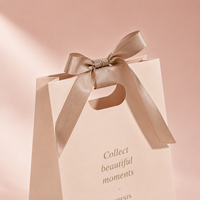 Sacs cadeaux en papier imprimés sur mesure, sacs d'emballage de luxe recyclables avec poignée en ruban pour cosmétiques, vêtements, bijoux, cadeaux