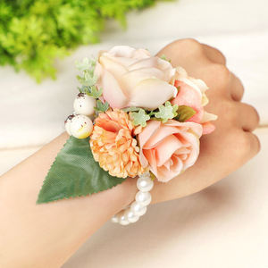 Demoiselle d'honneur témoin Corsage mariage boutonnière fleurs poignet Corsage broche boutonnière boutonnière boutonnière hommes Bracelet de mariage - Product Image 1