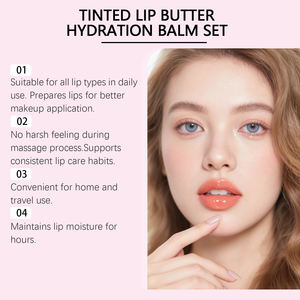 Kit de baumes teintés aux fruits 39g en gros, logo personnalisé, cire d'abeille biologique hydratante, Saint-Valentin - Product Image 6