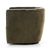 Fauteuil pivotant capitonné de luxe en diamant, design moderne, tissu vert foncé, artisanal, durable, pour salon, mobilier de maison