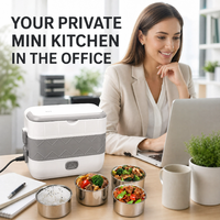 Boîte à lunch électrique multifonction en acier inoxydable 200W, chauffe-plats portable pour adultes, usage domestique et commercial, amovible