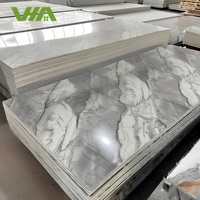 Panneaux muraux en PVC contemporains, panneaux muraux en marbre, panneaux muraux 3D, imprimés UV, imperméables, décoratifs pour un intérieur minimaliste