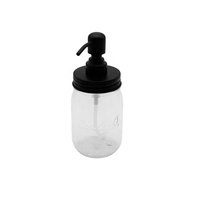 Bouchon de pompe en acier inoxydable noir de 500ml en verre de qualité commerciale pour bouteille de pompe à lotion liquide de savon