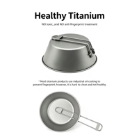 Bol en titane ultraléger pour l'extérieur, 300 ml, 450 ml, avec poignée pliable, pour le camping, la randonnée, la cuisine en plein air, logo OEM