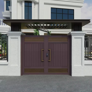 Porte <span class=keywords><strong>de</strong></span> <span class=keywords><strong>garage</strong></span> coulissante et pliante en alliage d'aluminium pour villa, design traditionnel, garantie 5 ans, assistance technique en ligne, complète - Product Image 4