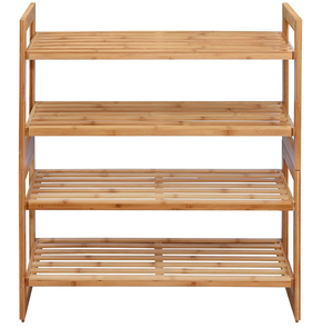 Organizador de Zapatos de Bambú Natural Moderno para Dormitorio, Armario o Entrada, Paquete de 2 con 4 Niveles - Product Image 6