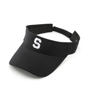 <b>Navy</b> Pure Color Summer Sun <b>Hat</b> with Custom Embroidery Logo Fashionable Beach Visor <b>Hat</b> for Sports and Travel - Product Image 6