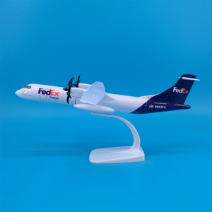Modelo de Avión de Resina Fundida a Presión <span class=keywords><strong>FedEx</strong></span> <span class=keywords><strong>ATR</strong></span> de 27 cm, Escala 1/100, Adorno de Aviación con Base de Exhibición - Product Image 1