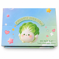 Jouet anti-stress souple en forme de chou mignon, simulation de légume, jouet à presser doux avec boîte cadeau