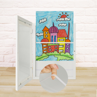 Cadre photo A4 pour œuvres d'art d'enfants, interchangeable, en bois blanc avec verre incassable, cadre pour collection d'art d'enfants