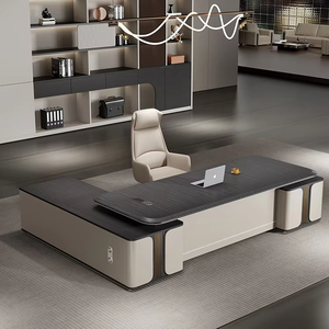 Hiện đại bền chuyển đổi hình chữ L bàn văn phòng CEO bàn điều hành với tủ bên nội thất công nghệ cao cho không gian làm việc tối ưu - Product Image 2