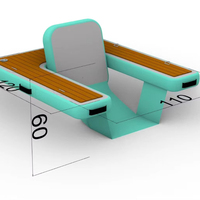 Plateforme flottante gonflable en PVC avec technologie Drop Stitch, île flottante, chaise de détente classique