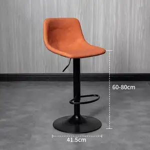 Luxury Leather Bar Stool with Footrest Hot Sale Short Back Swivel Metal Modern Mexico Kitchen Style Packing Furniture Color