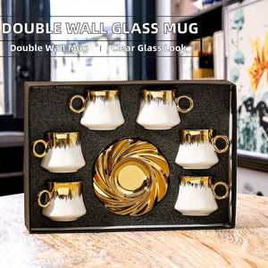Mug à café ou à thé en verre borosilicate transparent à double paroi, forme d'œuf, de luxe, avec couvercle en bambou - Product Image 2