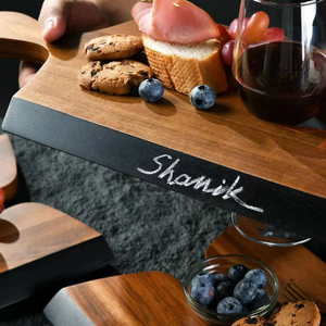 Cadeaux de fête de Noël planche à <span class=keywords><strong>fromage</strong></span> en bois <span class=keywords><strong>plateau</strong></span> de service verre à vin <span class=keywords><strong>plateau</strong></span> <span class=keywords><strong>rectangulaire</strong></span> épissé - Product Image 4