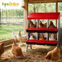 HPSFENCE Boîte de nidification pour poules à double couche et 6 compartiments, en acier, avec plateaux de collecte des œufs pour poules pondeuses