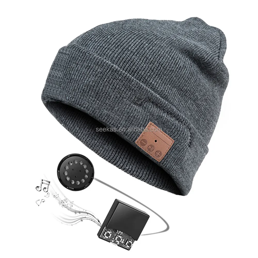 Wireless Beanie Headphones V5.2 Bluetooth Headphone Hat with Microphone Christmas Gifts for Men Women