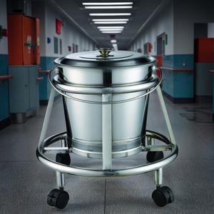 Poubelle à pédale en acier inoxydable pour hôpital - Product Image 4