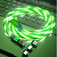 Cargador de Teléfono Móvil con Luz LED Única, Cable Micro USB C Brillante para Samsung, Xiaomi, Huawei, iPhone