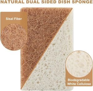Esponjas de Celulosa de Coco y Nuez Naturales a Base de Plantas para Cocina, de Doble Cara - Product Image 5