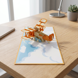 Laser Cut Wholesale Biplane 3D Pop Card <b>Handmade</b> Greeting <b>Paper</b> Best Seller Gift Wedding Party Event Home Decoration Customized - Product Image 4