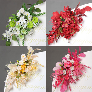Fleurs artificielles Lanxi pour mariage, arche florale rouge, décor de toile de fond pour fiançailles, fleurs suspendues, accessoires de photographie en extérieur - Product Image 5