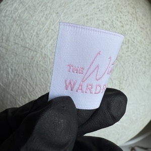 Etichette personalizzate ecologiche con collo damascato bianco personalizzate con etichetta in tessuto con Logo borse indumento <span class=keywords><strong>scarpe</strong></span> per cucire accessori per abbigliamento - Product Image 2