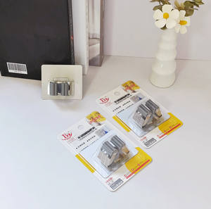 Clips de soporte de fregona y escoba de plástico azul ovalado y redondo, fregonas españolas montadas en la pared de acero inoxidable para uso en la cocina, almacenamiento de herramientas - Product Image 6