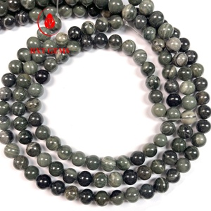 प्राकृतिक गोल मोती हरी लकड़ी जैस्पर 10 मिमी थोक पत्थर के मोती - Product Image 3
